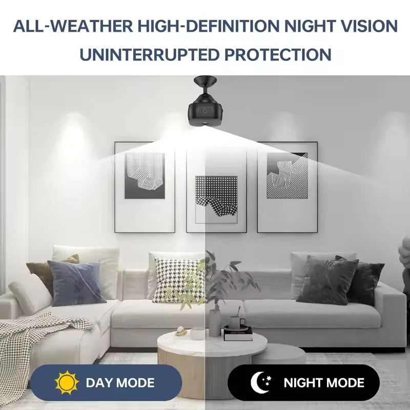 Caméra de sécurité 4K Mini Vision nocturne polychrome, moniteur WiFi haute définition, étanche, détection de mouvement, Surveillance pour maison intelligente