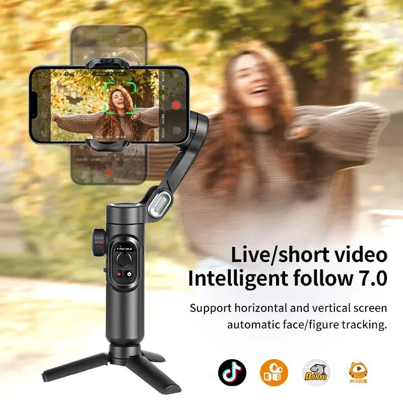 AI Face Tracking Smartphone Gimbal Stabilizer for TikTok & Vlogging