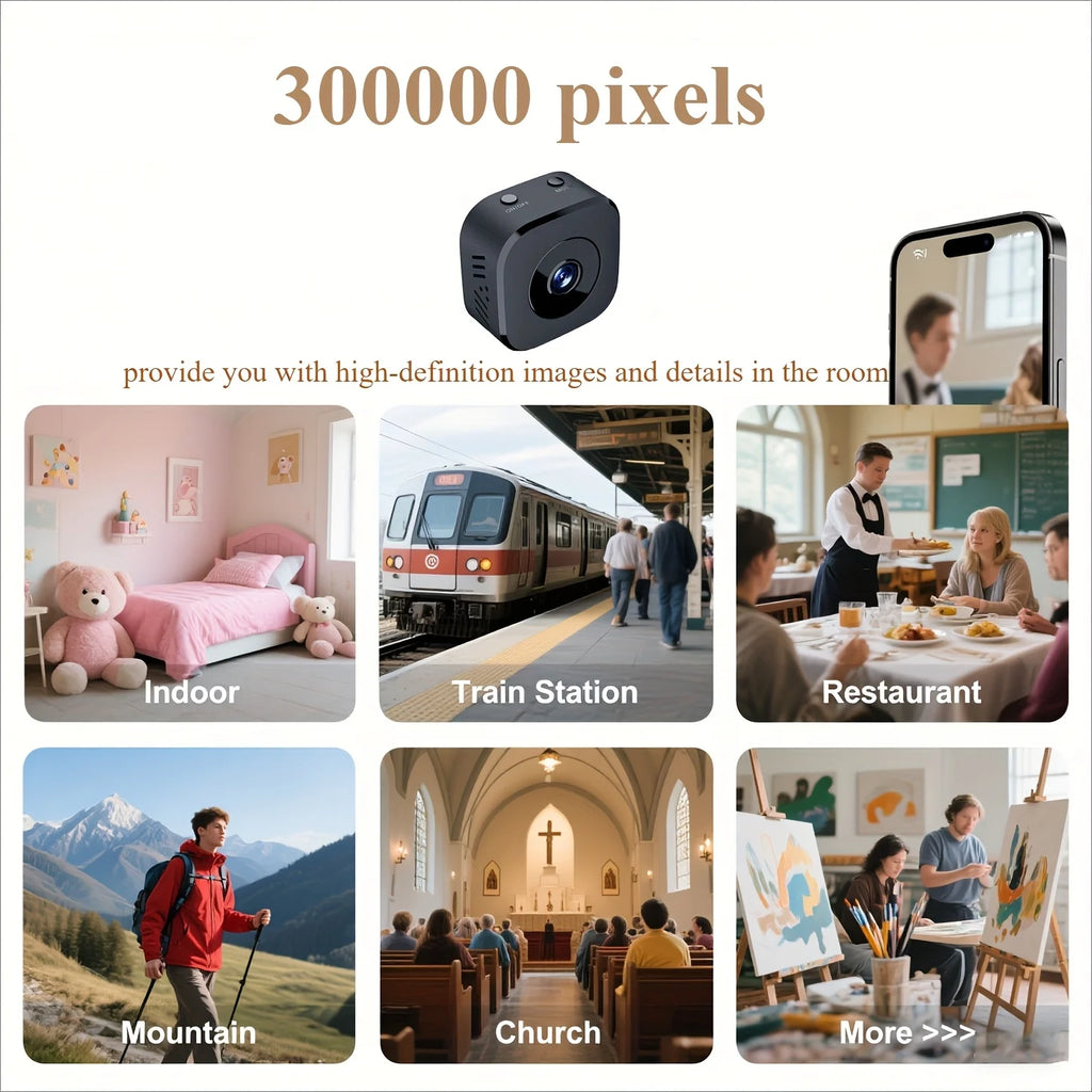 Caméra de sécurité 4K Mini Vision nocturne polychrome, moniteur WiFi haute définition, étanche, détection de mouvement, Surveillance pour maison intelligente