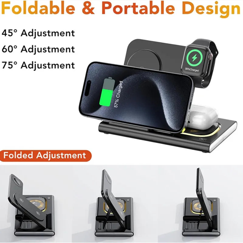 Chargeur Magnétique 3-en-1 Pliable Premium |JEDIONA